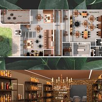 Meu projeto do curso: Design de interiores para restaurantes. Projekt z dziedziny Projektowanie powierzchni h, low i ch użytkownika Carla Saad - 20.04.2021