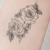 Mi Proyecto del curso: Tatuaje botánico con puntillismo. Projekt z dziedziny Projektowanie tatuaż, Trad, c, jna ilustracja, R i sunek botaniczn użytkownika Nayara - 22.04.2021