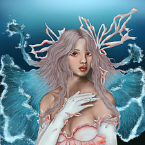 My project: Princess of the Sea. Digital Illustration, and Traditional illustration project by Sin Wah - 04.23.2021