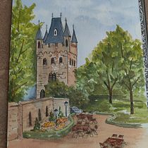 Watercolor and Ink at Hohenzollern Castle. Pintura em aquarela projeto de Susan Sakurai - 23.04.2021