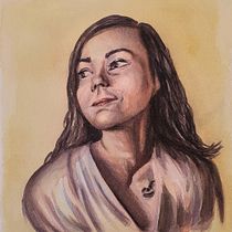 My project in Artistic Portrait with Watercolors course. Watercolor Painting project by Anna Juskova - 04.23.2021
