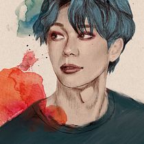 My project in Illustrated Portraits with Procreate course. Ilustração digital projeto de Romane - 23.04.2021