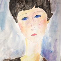 Il mio progetto del corso: Copio e rielaboro un’opera di Modigliani.. Traditional illustration, Design, Fine Arts, Painting, Creativit, Creating with Kids, and Sketchbook project by lucia_menato - 04.24.2021