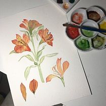 Meu projeto do curso: Aquarela botânica: ilustre a anatomia das flores. Un progetto di Fotografia pubblicitaria e Pittura ad acquerello di Giovanna Elias - 25.04.2021