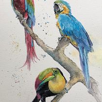 Mi Proyecto del curso: Acuarela artística para ilustración de aves. Traditional illustration project by Maria Mazariegos - 04.25.2021