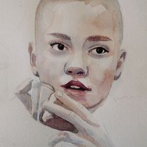 My project in Watercolor Portrait from a Photo course. Watercolor Painting project by Anna Lignar - 04.25.2021
