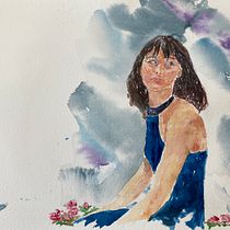 My project in Watercolor Portraits: Capture a Model's Personality course-Inspired by your teachings--thank You. Traditional illustration project by cappiellolou - 04.25.2021