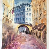 Mi Proyecto del curso: Representación arquitectónica en acuarela. Un projet de Aquarelle de Rosa Yanira Mella Espinoza - 25.04.2021
