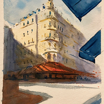 My project in Architectural Sketching with Watercolor and Ink course. Sketching project by Humphrey Carter - 04.25.2021
