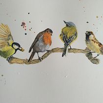 My project in Artistic Watercolor Techniques for Illustrating Birds course. Watercolor Painting project by doitsu14 - 04.26.2021