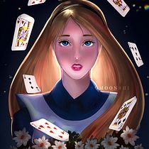 My project, 'Alice' in Digital Fantasy Portraits with Photoshop course. Traditional illustration project by Guia Onda - 04.26.2021