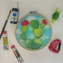 Mi Proyecto del curso: Técnicas básicas de bordado y acuarela. Arts, Crafts, Traditional illustration, Embroider, Painting, and Creativit project by Yamy Totino - 04.26.2021