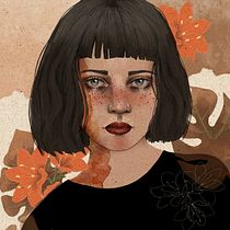 My project in Illustrated Portraits with Procreate course. Desenho digital projeto de Gørild Agnethe Myksvoll - 27.04.2021