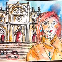 Girl in Granada, with Felix Scheinberger. Un proyecto de Ilustración tradicional, Pintura a la acuarela, Bocetado, Creatividad, Dibujo y Sketchbook de Astrid - 28.04.2021