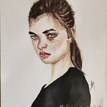 My project in Watercolor Portrait from a Photo course. Watercolor Painting project by Zornitsa Markova - 04.28.2021