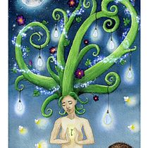 My Dreamlike Illustration – Mother earth by Polynic. Projekt z dziedziny Ilustracja c, frowa, Trad, c, jna ilustracja i Malowanie akwarelą użytkownika Nicole Birchler - 30.04.2021