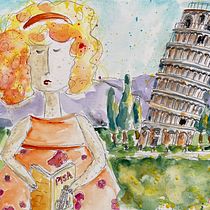 Louise in Pisa: My project in Artistic Watercolor Sketching: Dare to Express Your Ideas course. Pintura em aquarela, e Esboçado projeto de Renée LaTulippe - 01.05.2021