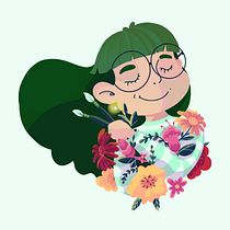 Meu projeto do curso: Retrato ilustrado com elementos botânicos. Un progetto di Illustrazione tradizionale di Margarida Pires - 24.04.2021