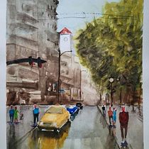 My project in Urban Landscapes in Watercolor course. Un progetto di Pittura ad acquerello di kris_hill10 - 02.05.2021