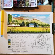 Mon projet du cours : Carnet de voyage à l’aquarelle. Traditional illustration, Watercolor Painting, and Sketchbook project by andrea_nail - 05.02.2021