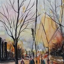 Mirrored Sunset - London. Un progetto di Pittura ad acquerello di Caromin Louw - 02.05.2021