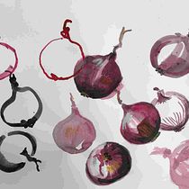 ONIONS. My project in Illustrating Nature: A Creative Exploration course. Traditional illustration project by Sonja Schneider - 05.03.2021