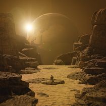 Earth from Mars. 3D, Digital Illustration, and 3D Design project by Luca De Falco - 05.08.2021
