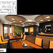 Mi Proyecto del curso: Pizzeria. Projekt z dziedziny Projektowanie wnętrz użytkownika Steph Santos - 04.05.2021
