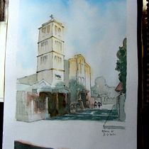 My project in Architectural Sketching with Watercolor and Ink course. Watercolor Painting, Sketching, Drawing, Architectural Illustration, Sketchbook & Ink Illustration project by bruno_k99 - 04.28.2021
