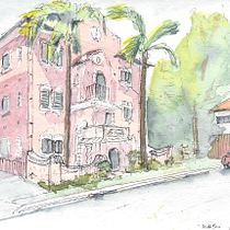 My project in Architectural Sketching with Watercolor and Ink course. Sketching, Drawing, Watercolor Painting, Architectural Illustration, Sketchbook & Ink Illustration project by brecko - 05.04.2021