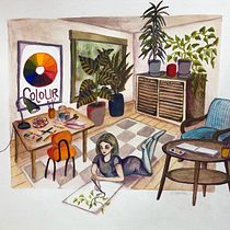 Final project in Exploratory Sketchbook: Find Your Drawing Style course. Gouache Painting, and Traditional illustration project by Varpu L. - 05.05.2021