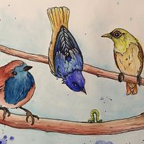 My project in Artistic Watercolor Techniques for Illustrating Birds course. Traditional illustration project by Annie Sylling - 05.06.2021