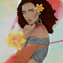 My project in Illustrated Portraits with Procreate course. Ilustração digital projeto de Anna Leckie - 07.05.2021