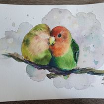 My project in Artistic Watercolor Techniques for Illustrating Birds course. Watercolor Painting project by Hanwen Bi - 05.09.2021