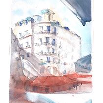 My project in Architectural Sketching with Watercolor and Ink course. Watercolor Painting project by b_beyzanurbarut - 05.07.2021