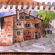 My project in Architectural Sketching with Watercolor and Ink course. Watercolor Painting, Sketching, and Architectural Illustration project by Claudio Barba - 05.12.2021