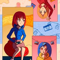 Mi Proyecto del curso: Ilustración digital con influencia manga Camila Ramos. Traditional illustration, Design, and Graphic Design project by Camila Ramos - 05.10.2021