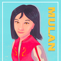 Retrato ilustrado de Mulan. Un projet de Illustration traditionnelle, Illustration numérique , et Peinture numérique de Lucía Monje Sánchez - 13.05.2021
