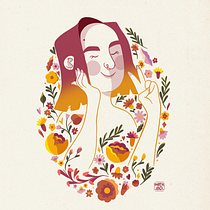 Nath_BD_: Retrato ilustrado con elementos botánicos. Un progetto di Illustrazione tradizionale, Illustrazione digitale, Illustrazione botanica e Disegno digitale di belapatino.nathaly - 12.05.2021