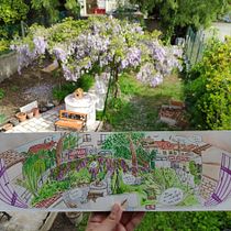 Mi Proyecto del curso: Urban Sketching: expresa tu mundo con una nueva perspectiva. Un projet de Illustration traditionnelle, Esquisse , Dessin, Aquarelle, Illustration architecturale , et Carnet de croquis de Pamela Marín Muñoz - 14.05.2021