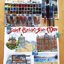 My project in Watercolor Travel Journal course. Traditional illustration, Watercolor Painting, Architectural Illustration, and Sketchbook project by Maria Moss - 05.14.2021