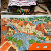Mein Kursprojekt: Malerisches Skizzenbuch mit Gouache. Un progetto di Illustrazione tradizionale, Bozzetti, Disegno, Illustrazione architettonica, Sketchbook e Pittura gouache di Viola - 15.05.2021