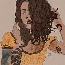 Mi Proyecto del curso: Retrato ilustrado con Procreate. Ilustração tradicional, Ilustração vetorial, Ilustração digital, e Desenho de retrato projeto de Kiara Pomar - 05.04.2021