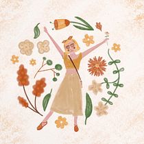 My project in Illustrated portraits with botanical elements course. Un progetto di Illustrazione tradizionale, Illustrazione digitale, Illustrazione botanica e Disegno digitale di Kelsey - 15.05.2021