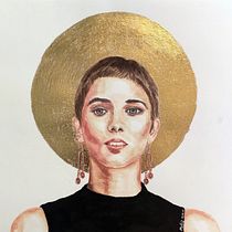Mi Proyecto del curso: RETRATO EN ACUARELA utilizando tinta china y hojas de oro, plata y cobre.. Traditional illustration, Watercolor Painting, and Portrait Drawing project by Gabriel Mota - 05.11.2021