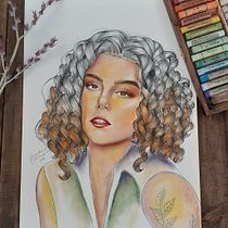 Meu projeto do curso: Ilustração com pastel e lápis de cor. Un progetto di Illustrazione tradizionale, Belle arti, Disegno a matita, Disegno, Disegno di ritratti, Disegno realistico e Disegno artistico di Amanda Firmino - 15.05.2021