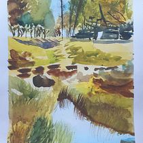 Mi Proyecto del curso: Paisajes naturales en acuarela. Hola Pito Campos, allí mi paisaje, se que me falta mucho por aprender pero allí vamos. Me puedes indicar mis errores o en que puedo mejorar. Saludos . . Een project van  Beeldende kunst, Schilderij y Aquarelschilderen van edycesarr - 16.05.2021