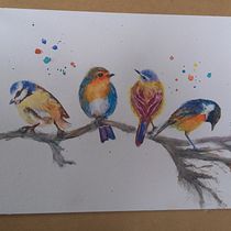 Meu projeto do curso: Técnicas expressivas de aquarela para ilustração de pássaros. Watercolor Painting, Realistic Drawing, Traditional illustration, and Naturalistic Illustration project by Esther Alcântara - 07.04.2022