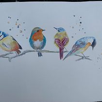 My project in Artistic Watercolor Techniques for Illustrating Birds course. Traditional illustration, Watercolor Painting, Realistic Drawing, and Naturalistic Illustration project by lkhamilton4 - 05.17.2021