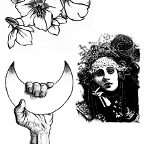 My project in Blackwork Tattoo Design course. Un projet de Illustration traditionnelle, Illustration numérique , et Conception de tatouage de emmyo_o - 19.05.2021